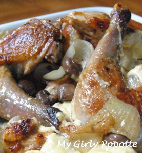 pintade aux chamignons et a la creme my girly popotte
