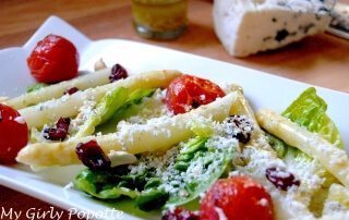 salade asperges roquefort tomates brûlées my girly popotte