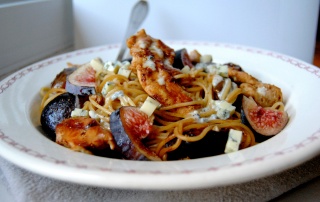 spaghettis poulet figues fourme ambert
