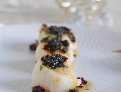Saint Jacques au caviar De Neuvic et vinaigrette asiatique